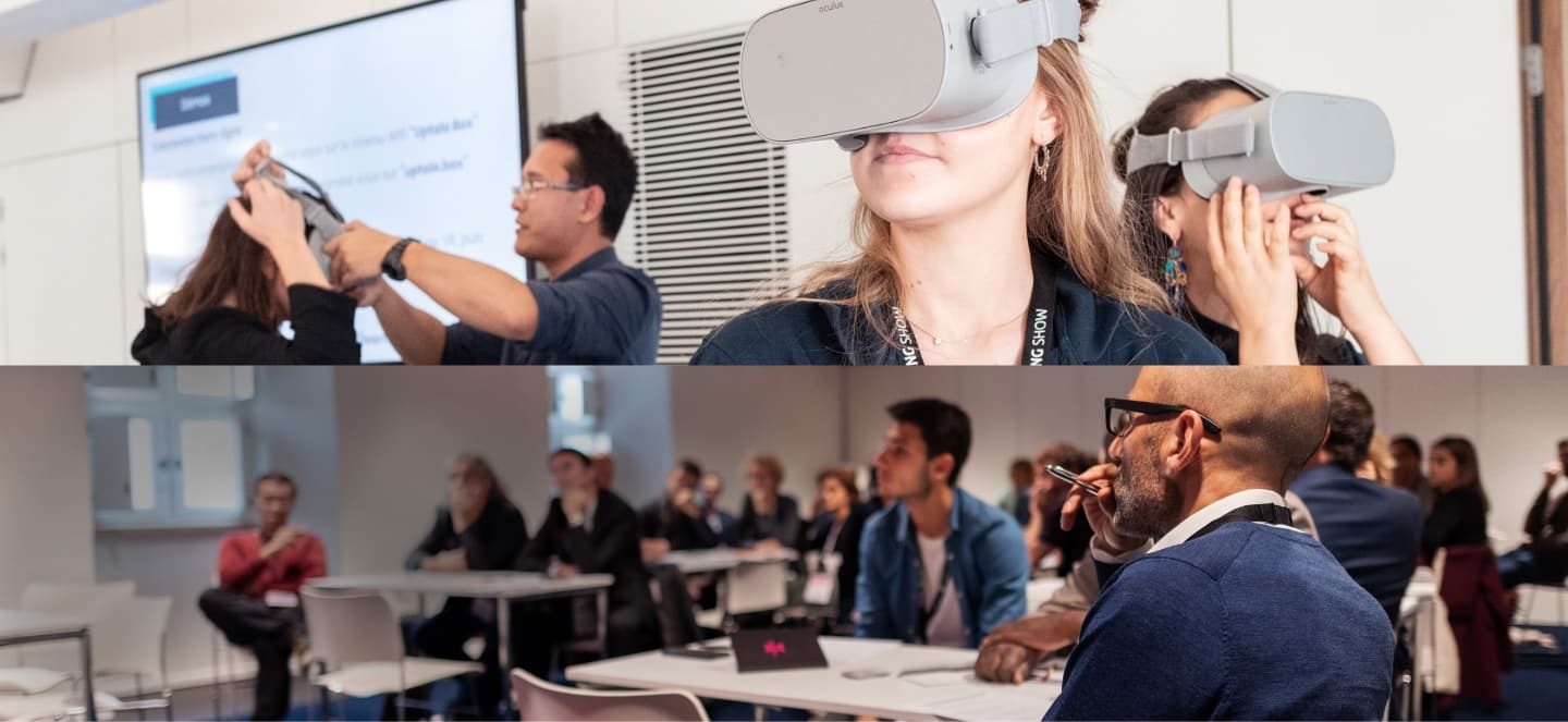 personnes avec un casque de réalité virtuelle